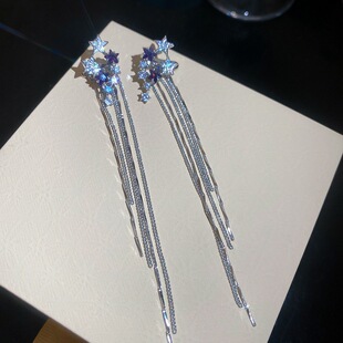 超闪星星流苏耳廓耳骨夹无耳洞耳环小众设计高级感轻奢耳夹耳饰96