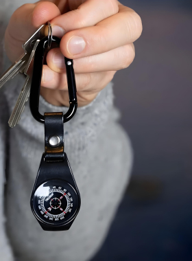 德国TROIKA拓意卡指南针登山扣金属罗盘钥匙扣链户外背包挂件礼品