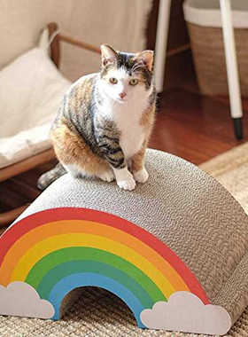 英国SUCK UK 彩虹猫抓板 彩虹磨爪纸制工具 创意猫咪玩具宠物用品