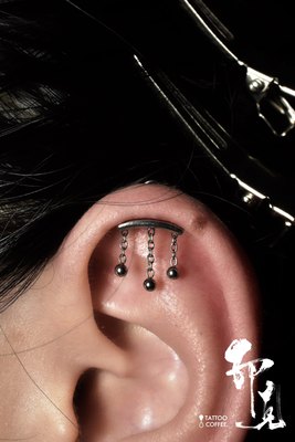helix流苏链条耳钉植入级钛合金f136耳骨钉耳轮眉钉可隐藏设计款