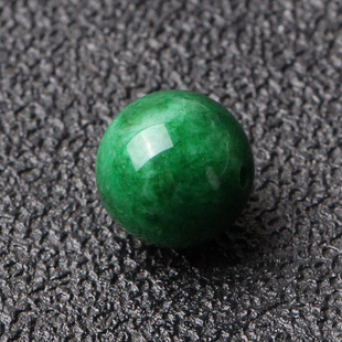 单颗天然优化翡翠色干青铁龙生散珠子半成品石英岩玉串珠手链项链