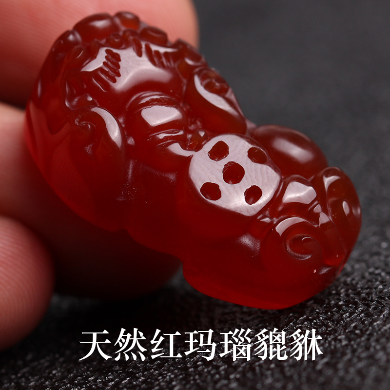 天然红玛瑙貔貅水晶毫米配饰隔珠
