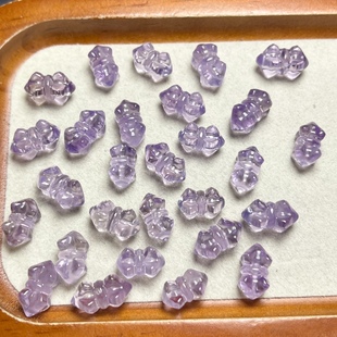 新品紫水晶金刚杵雕刻件diy手链串珠隔珠配件配饰