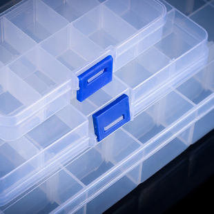 可拆卸透明耳钉收纳盒子首饰盒零碎散珠收纳盒戒指盒塑料药盒固定