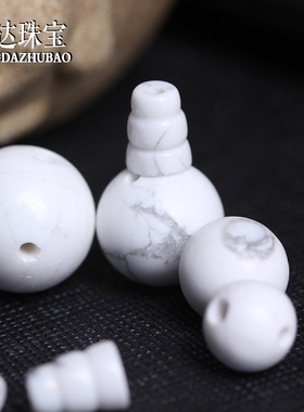 白松三通佛头绿蓝色松石佛头星月菩提配饰藏式佛珠DIY配件散珠