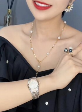 铜合金仿珍珠项链欧美长款