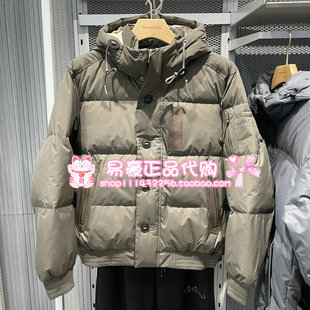 克琼斯百搭日常宽松可调节抽绳连帽羽绒服外套 E06 225412040