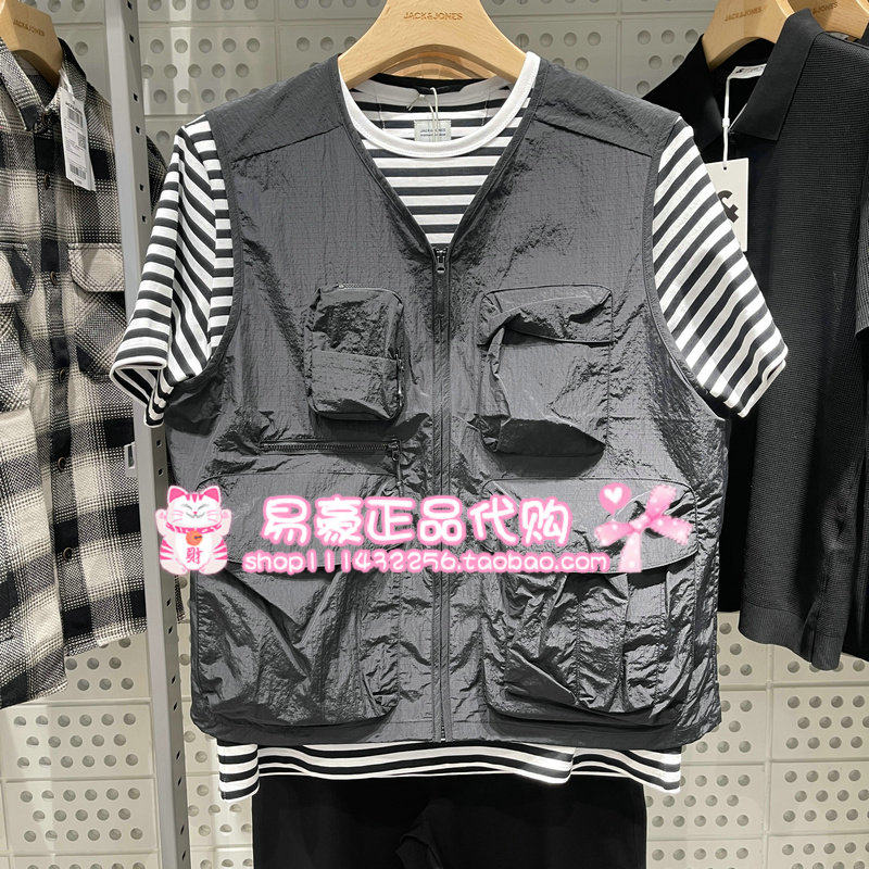 杰克琼斯2026年夏新款黑色口袋马甲 226234002 E43 6905571346080