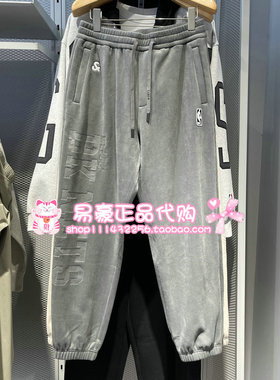 杰克琼斯男装秋季休闲百搭宽松精致刺绣直筒长裤裤子 22541D005