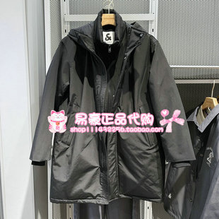 225412063 假两件连帽纯色羽绒服外套 E40 中长款 杰克琼斯冬季