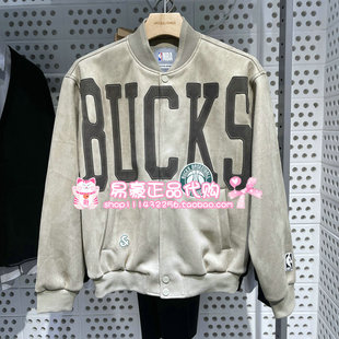 杰克琼斯NBA联名雄鹿队棒球领夹克刺绣外套男 E11 225321118