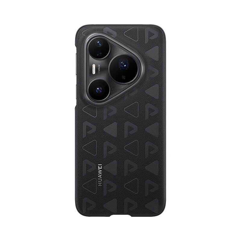 新品适用于华为Pura80 Pro印花素皮保护壳p80Pro+手机壳超薄防摔字母皮革全包商务男高级女情侣官网同款外壳