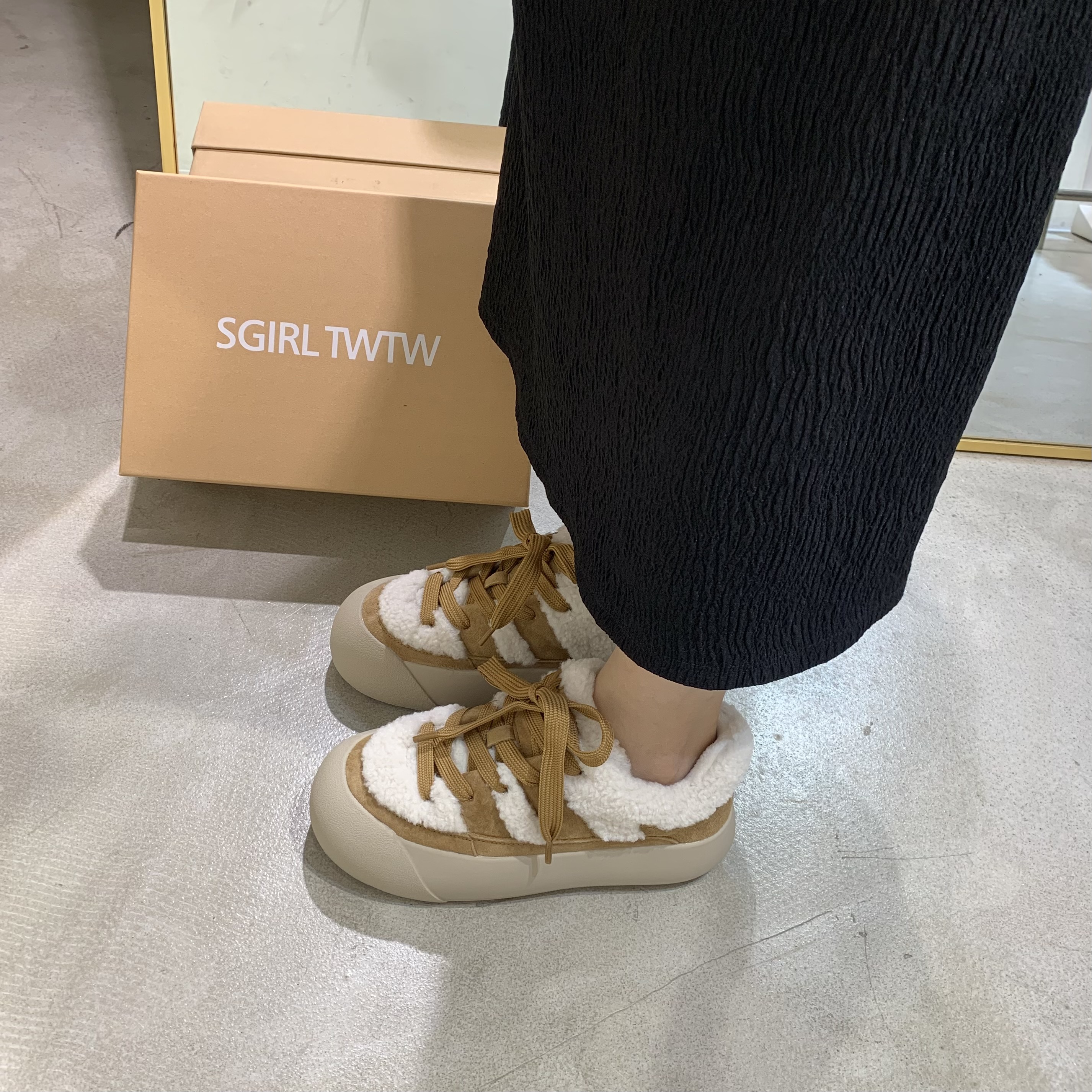 SGIRLTWTW韩版松糕底面包鞋