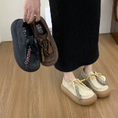 SGIRL 轻便百搭休闲增高复古乐福鞋 TWTW厚底增高勃肯鞋 女2025秋季