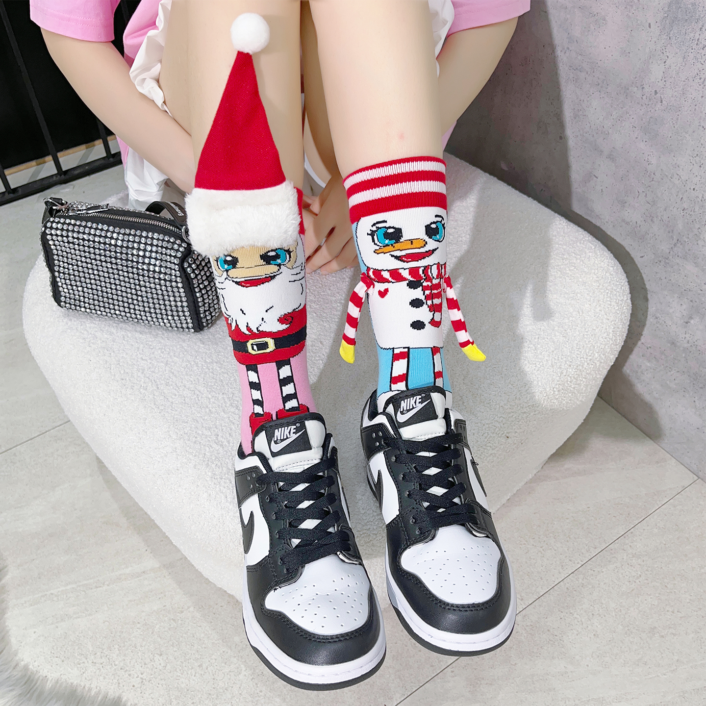 25新款搞怪圣诞袜成人儿童亲子袜