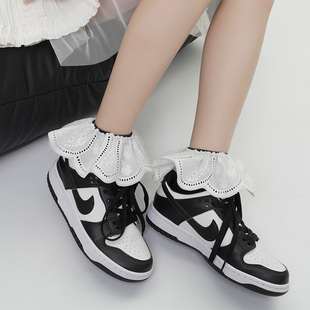 miu系袜子芭蕾风花边袜薄款 袜纯棉甜美中筒堆堆短袜夏 搭配运动鞋