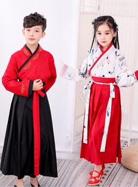 汉元素女童古装中国风小孩演出服