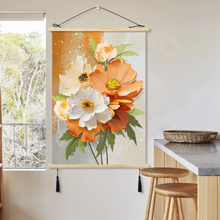 现代简约墙布挂布客厅玄关背景布遮丑装 饰挂画高级感画布挂毯