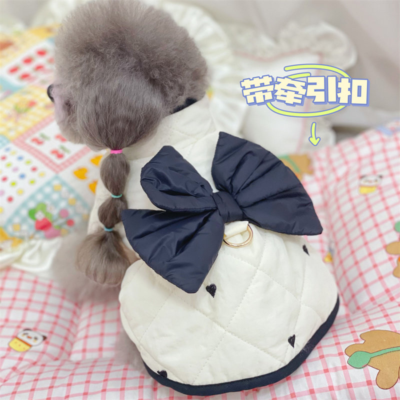 糯米家 宠物带牵引扣秋冬加绒刺绣爱心蝴蝶结棉衣小型犬新年衣服,宠物/宠物食品及用品,狗宠物服装/雨衣,淘宝优惠券,粉丝福利购,淘宝优惠卷