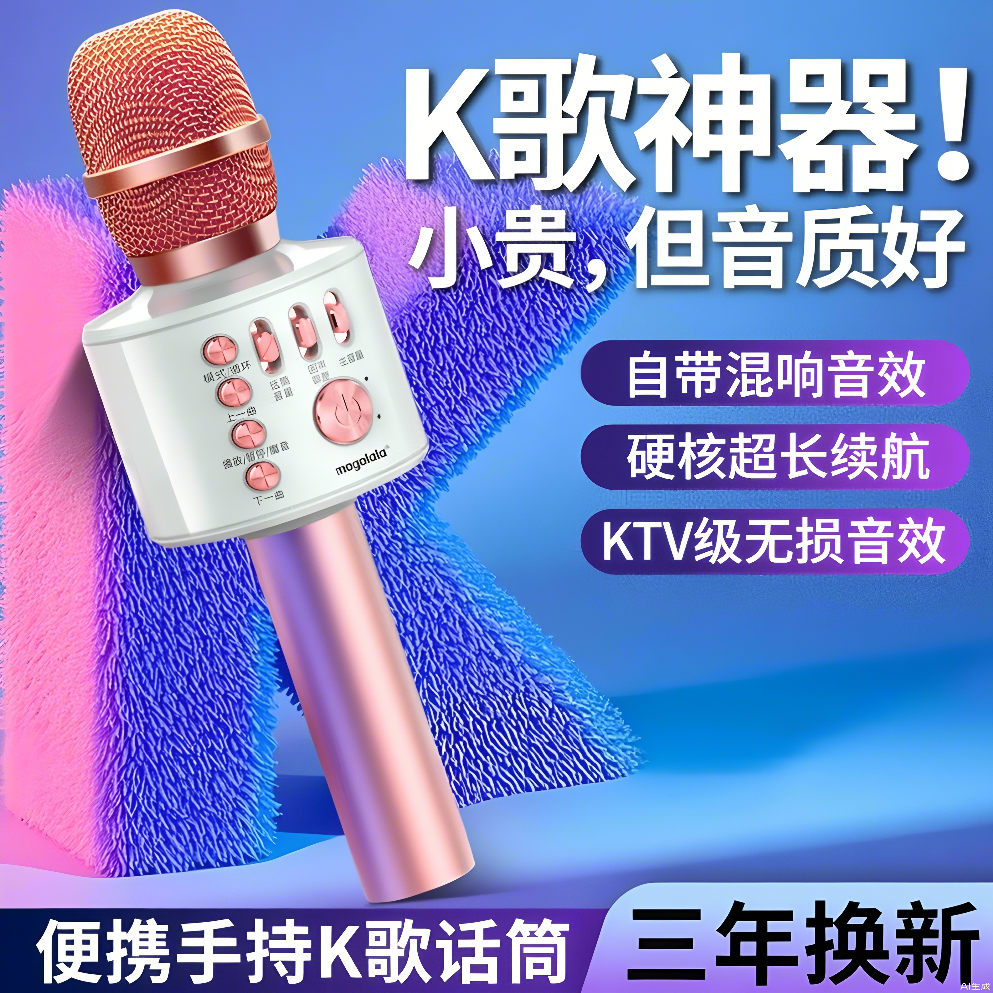 无线K歌麦克风话筒手机电视自带音响一体蓝牙全民K歌神器家庭套装