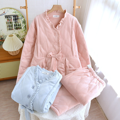 冬季月子服秋冬季孕妇睡衣产妇哺乳衣家居服加绒加厚冬天怀孕期女