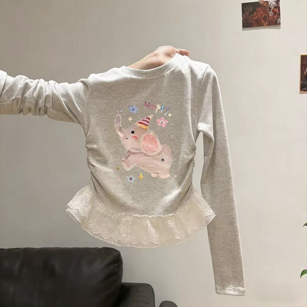 女童早秋纯棉长袖T恤校服打底