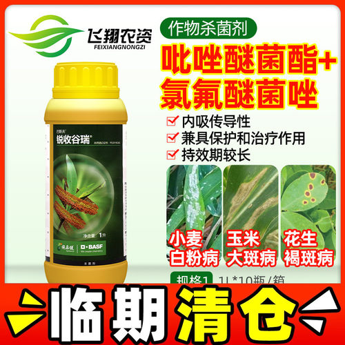 巴斯夫锐收谷瑞24%吡唑醚菌酯氯氟醚菌唑白粉病大斑褐斑病杀菌剂