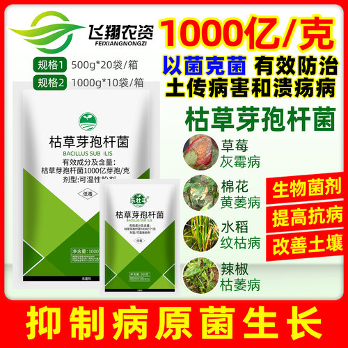 乐壮丰枯草芽孢杆菌死棵烂苗枯萎根腐黄萎病青枯立枯病猝倒杀菌剂