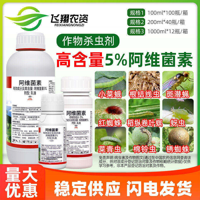 5%阿维菌素茵素蔬菜甘蓝小菜蛾根结线虫强渗透乐壮丰农药杀虫剂