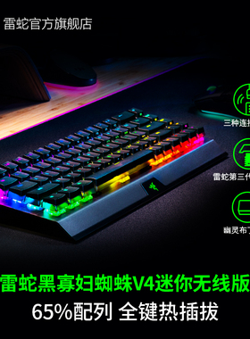 Razer雷蛇黑寡妇蜘蛛V4迷你无线热插拔三模游戏便携电竞机械键盘