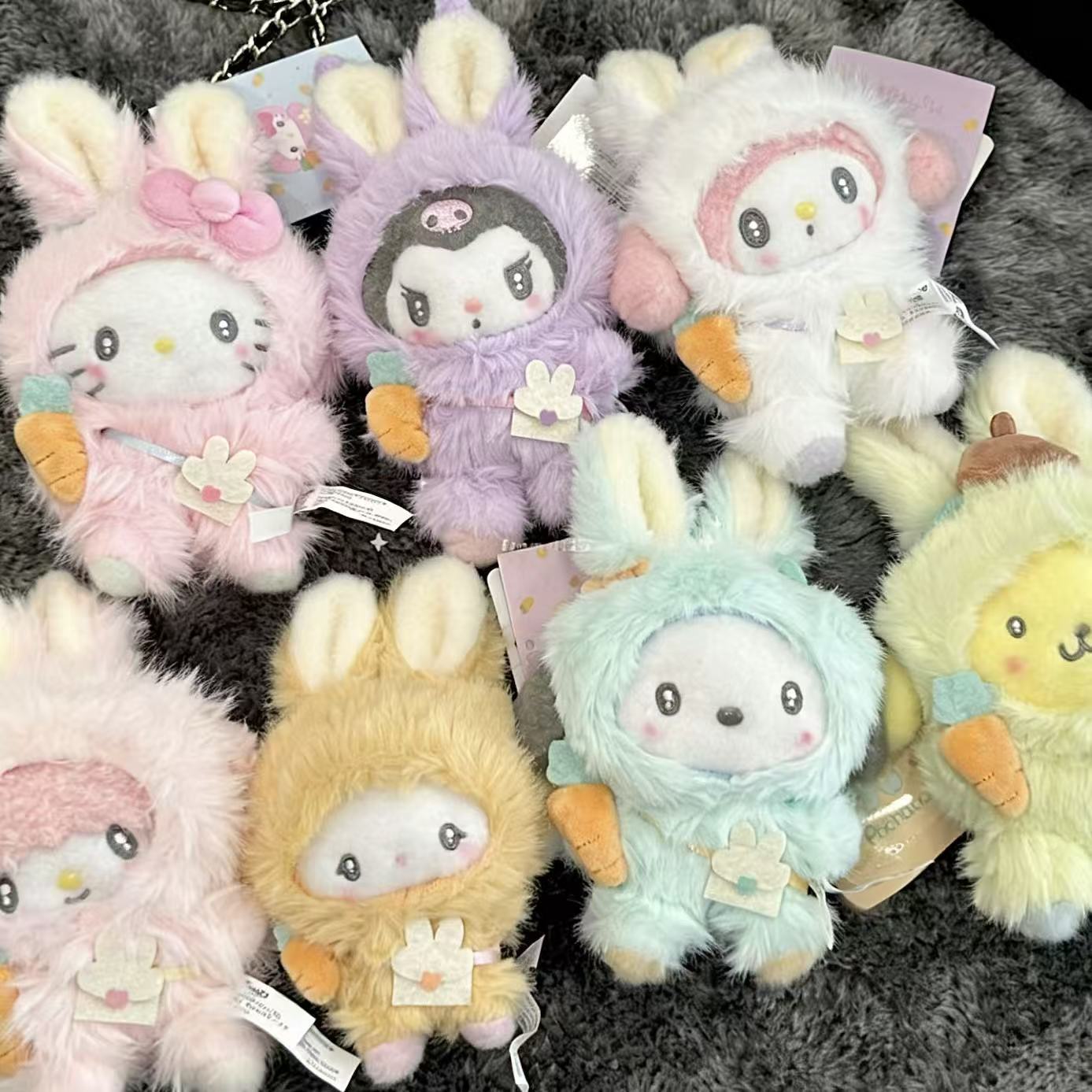 日本复活节大耳朵兔系列胡萝卜kitty 包包挂件毛绒公仔挂件包挂饰