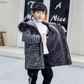 男童派克服格子外套大童加绒加厚棉衣儿童2026新款 棉服棉袄潮 冬季