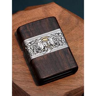 正版ZIPPO防风煤油打火机 如意吉象木纹九朽错金银紫光檀木男送礼