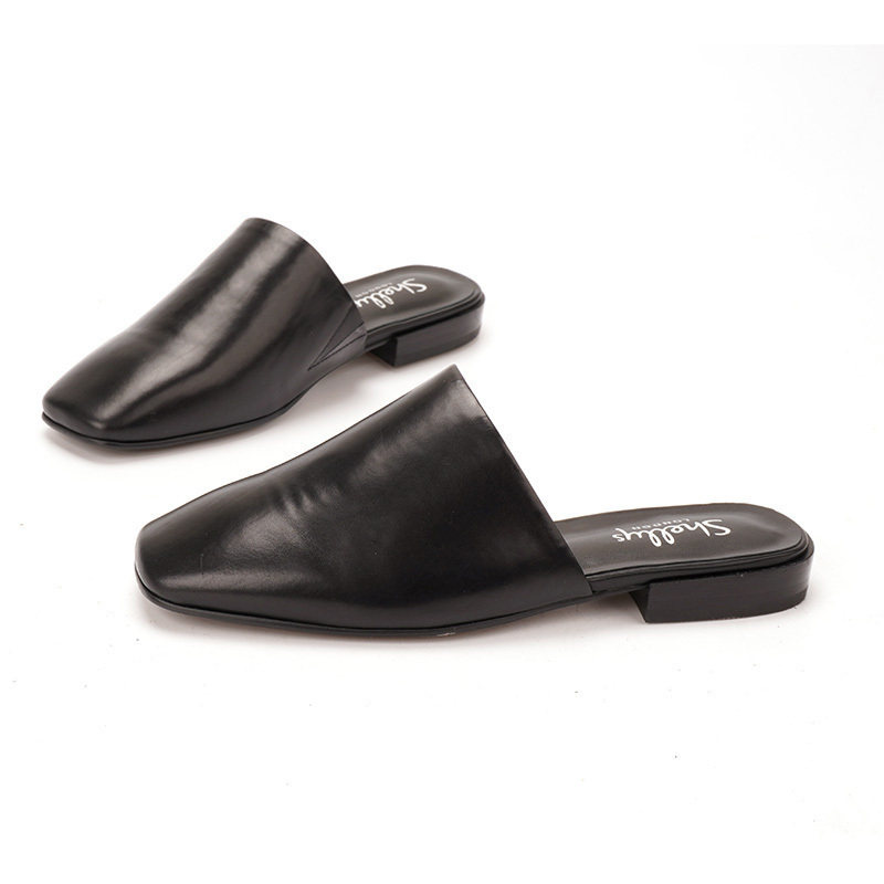 35头层牛皮shellys英国 春夏外穿方头穆勒舒适平底鞋包头拖鞋懒人,女鞋,包头拖,淘宝优惠券,粉丝福利购,淘宝优惠卷