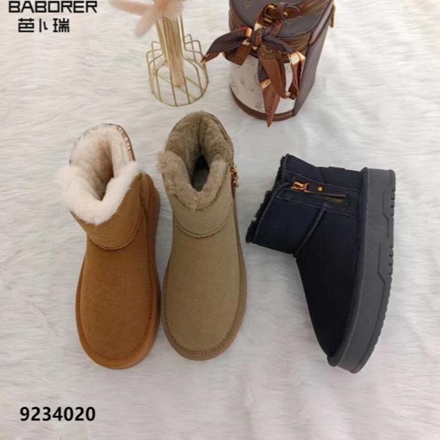 侧拉链2024秋冬新款加厚韩版短靴