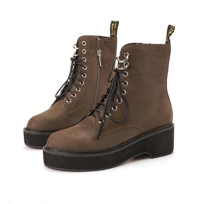 真皮短靴shellys厚底保暖冬季新