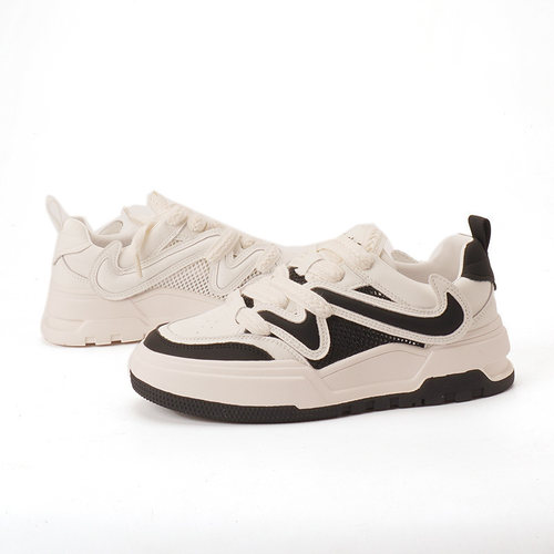 牛皮BABORER小白鞋拼接低帮透气