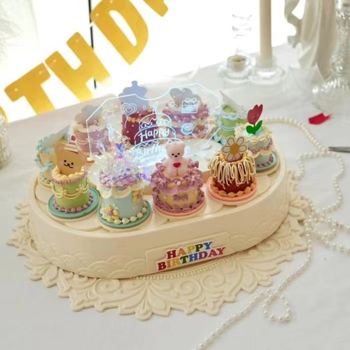 【正版】自动旋转带音乐蛋糕转台