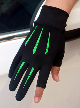 骑行手套男士夏季防滑露二指半指开车户外钓鱼快递冰丝防晒手套女