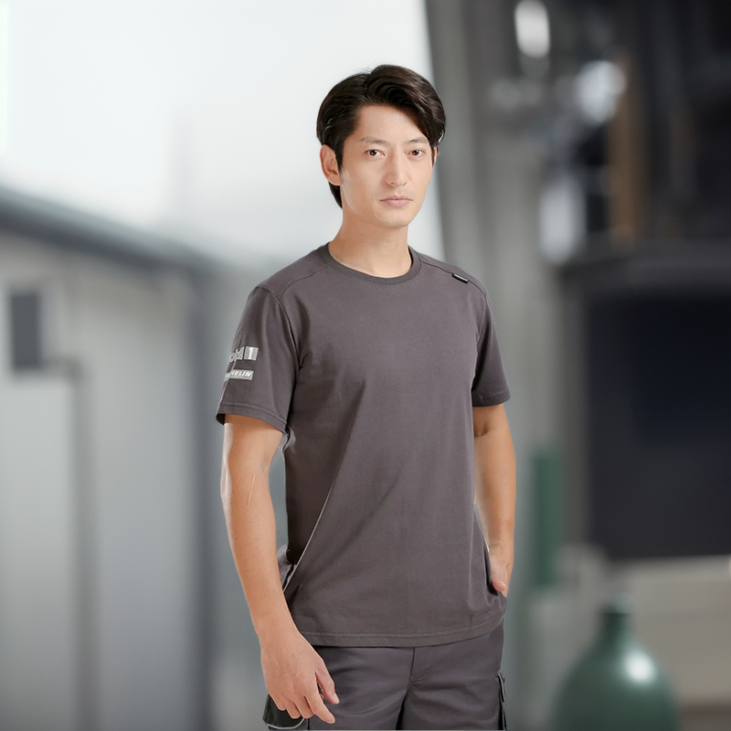 新高品质时捷灰色红色袖t恤4S店售后新款维修工作服夏装工装新款