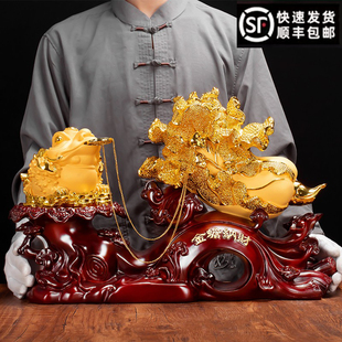 金蟾白菜招财摆件三足金蝉蟾蜍客厅电视酒柜装饰公司店铺开业礼品