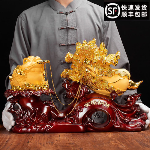 金蟾纳财白菜招财家居公司摆件