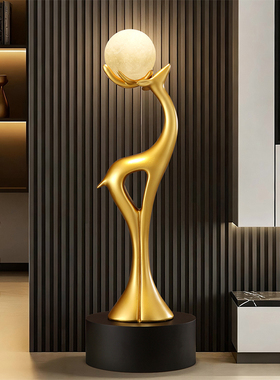 月影鹿摆件轻奢简约新居乔迁礼物家居客厅入门玄关电视酒柜装饰品