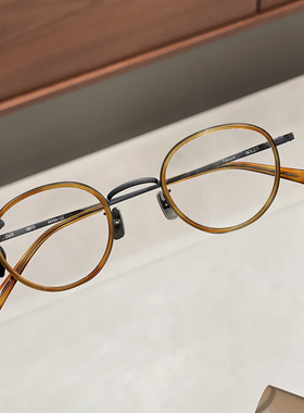韩国设计师品牌ACCRUE圆形复古玳瑁镜架男女文艺轻奢系眼镜框