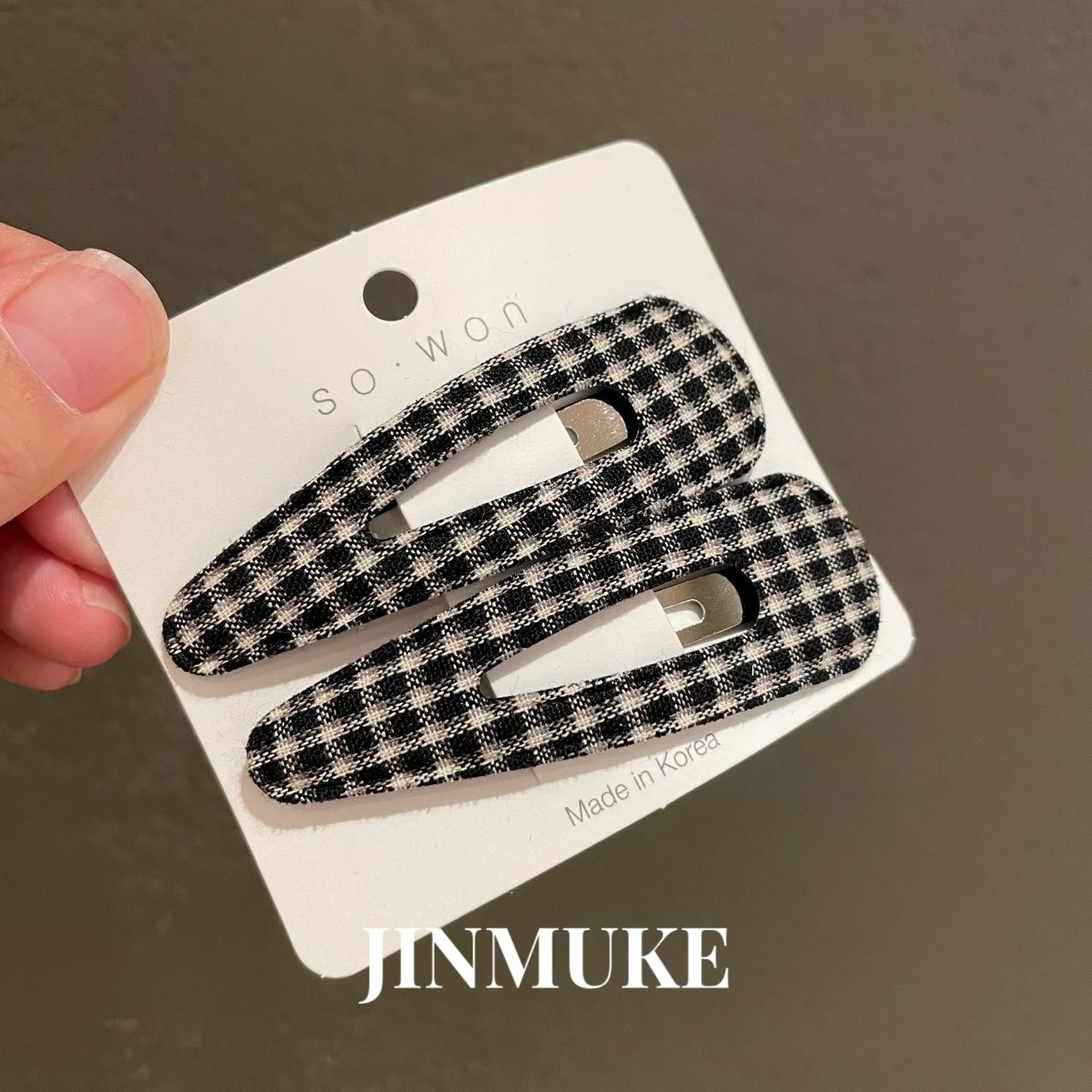 JINMUKE韩国进口发饰品新款气质百搭格纹爱心发夹边夹侧夹掰掰夹,饰品/流行首饰/时尚饰品新,发饰,淘宝优惠券,粉丝福利购,淘宝优惠卷