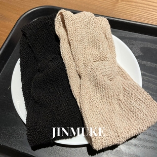 JINMUKE韩国进口发饰头饰气质百搭纯色针织薄款发带运动百搭