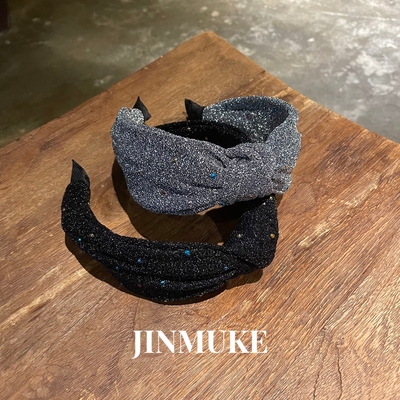 JINMUKE韩国进口发饰头饰新款气质黑色高炉顶发带式发箍不勒头