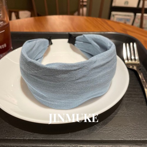 JINMUKE韩国进口发饰头饰牛仔色系宽边纯色发箍头箍发卡新品