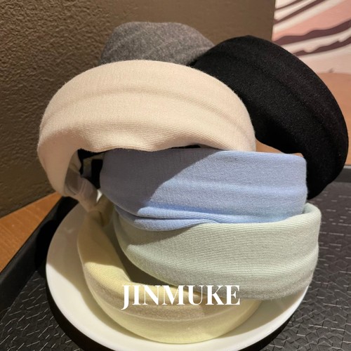 JINMUKE韩国进口发饰头饰舒适新款纯色运动棉宽边发箍头箍发卡