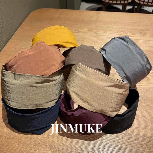 JINMUKE韩国进口发饰品秋冬新款复古纯色布艺宽发箍头箍发卡新品